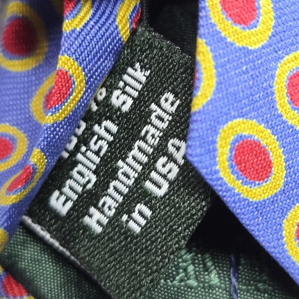 J.CREW Tie Mens One Size Purple Geometric 100%‎ Silk Jacquard Necktie USA